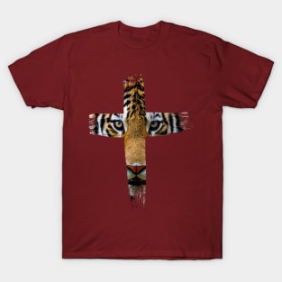 Tiger In A Cross T-Shirt